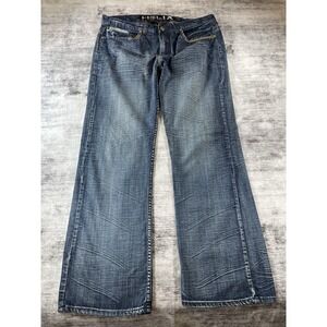 Helix Black Label Y2K Bootcut Jeans Mens 38x32 Dark Wash Relaxed Denim Grey